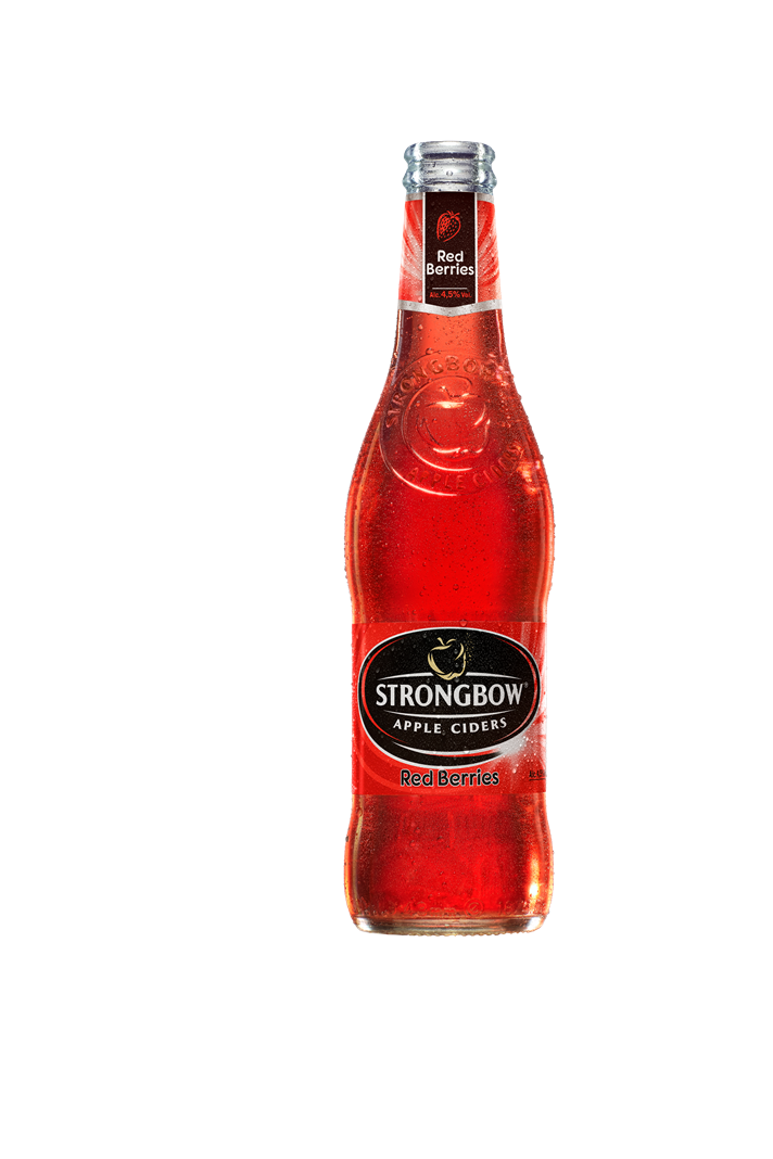 Strongbow Red Berries Bottle Old Label Hero Product Image 3914X4549px